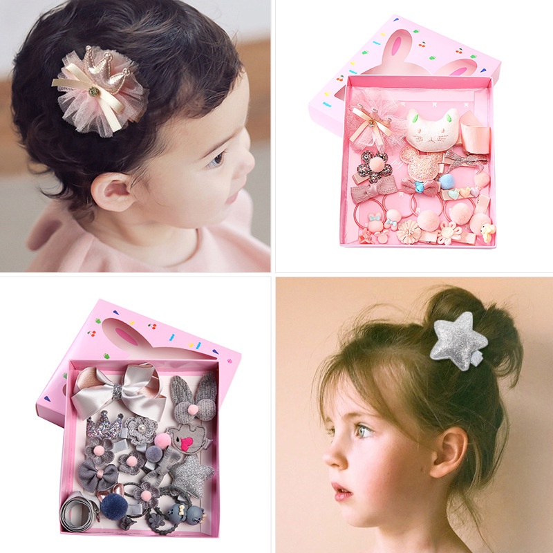 Set 18 Phụ Kiện Kẹp Tóc/Kẹp Tóc/Kẹp Tóc Hình Thú Hoạt Hình/Hoa/Nơ Dễ Thương Làm Quà Tặng Sinh Nhật Cho Bé Gái