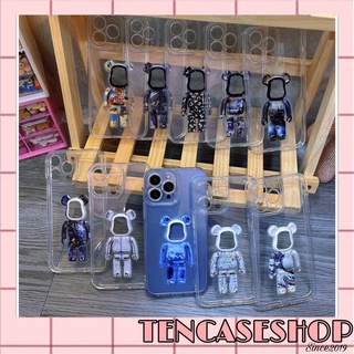 [ Hình thật 💯] Ốp lưng ip trong suốt gấu bearbrick nổi có khoét ngay logo táo dành cho ip 7p/8p/x/xsm/11/11pm/12pm/13pm
