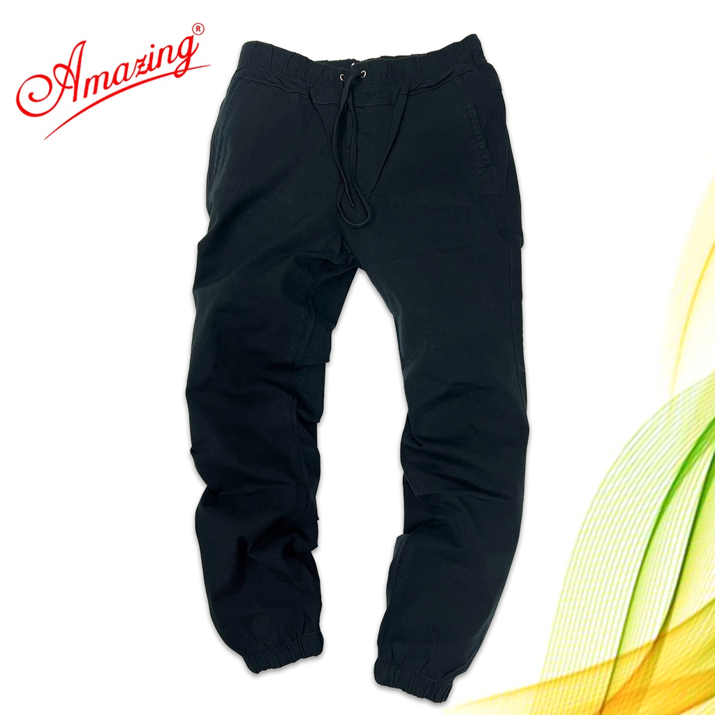 Quần Jogger kaki nam Amazing, dáng thể thao năng động, vải co giãn nhẹ, màu sắc trung tính, lai bo, màu cafe đậm