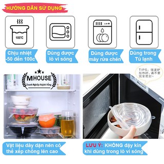 Combo 6 Nắp Đậy Silicon Co Giãn Bảo Quản Thức Ăn