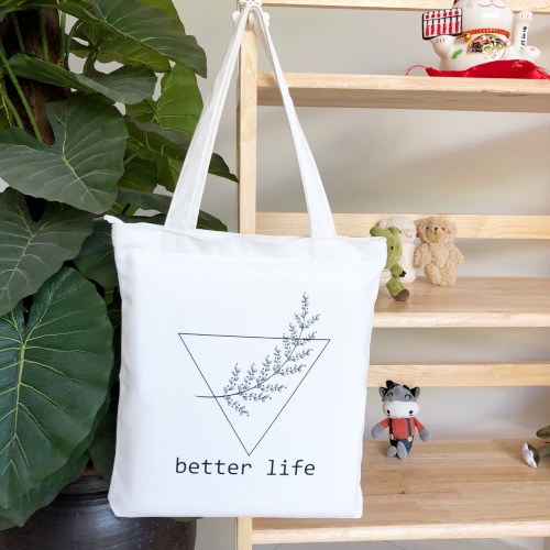 Túi tote vải canvas đi học đi chơi đeo vai cute