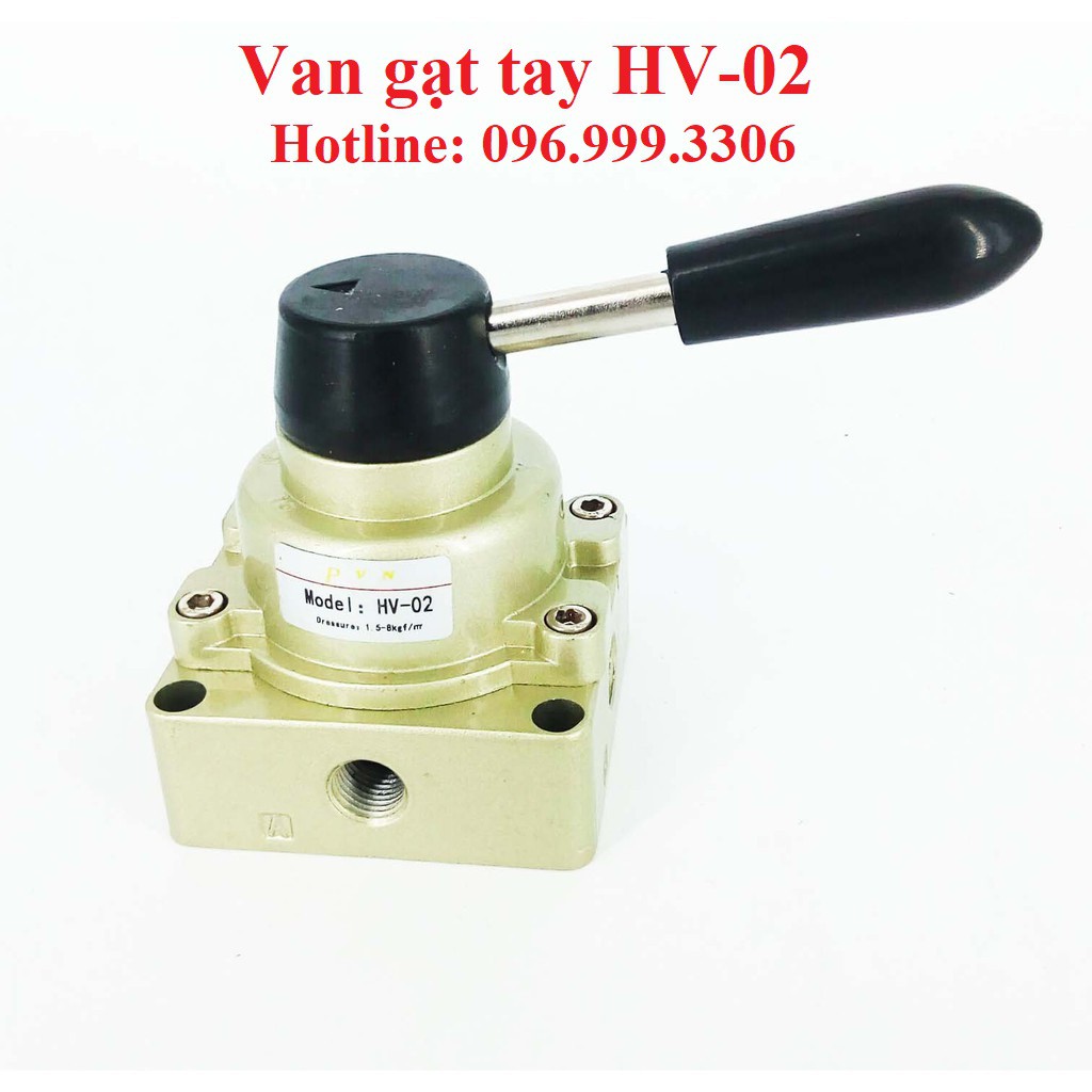 Van gạt tay HV-02 khí nén 3 vị trí, 4 cửa, ren 13mm giá sỉ
