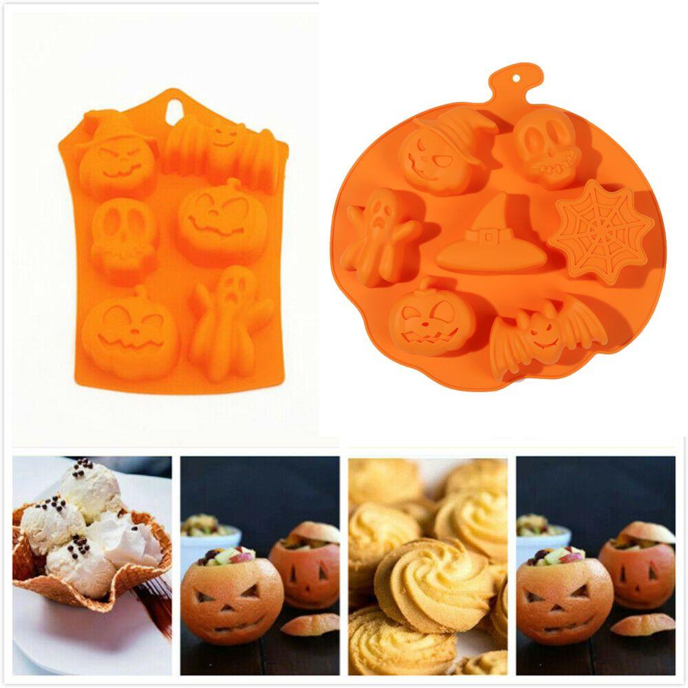 CONOPERY Khuôn Làm Bánh Kẹo Socola Hình Đầu Lâu / Dơi Độc Đáo Trang Trí Halloween DIY