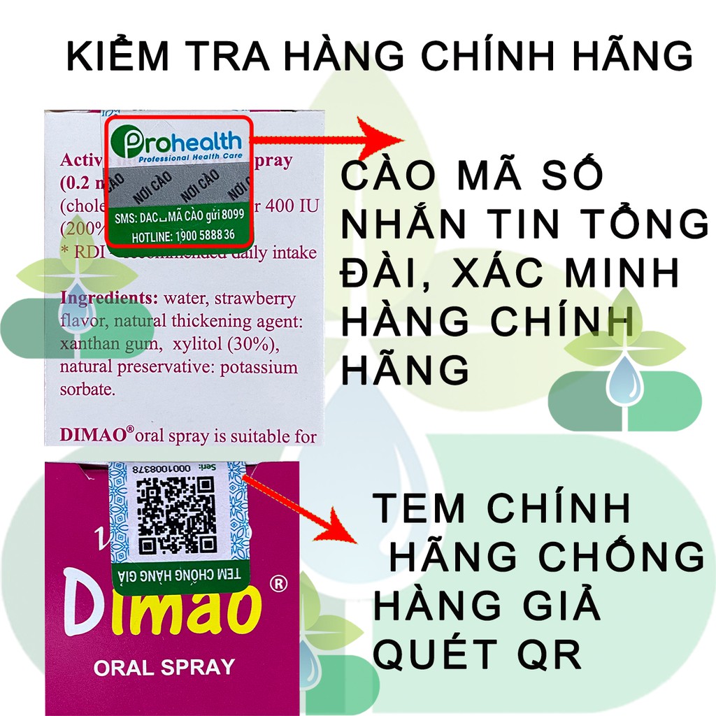 (Chính Hãng + Tặng Quà) Dimao - Vitamin D3 400UI dạng xịt - Tăng Cường Hấp Thu Canxi