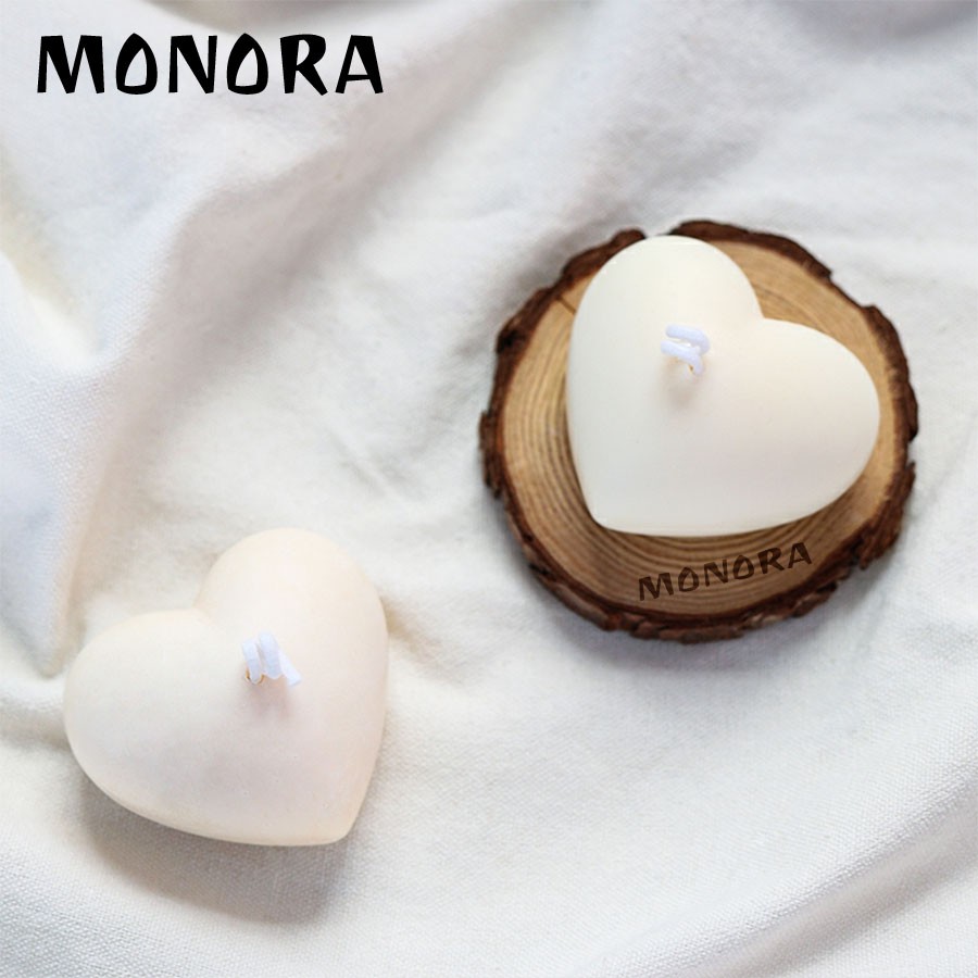 Nến Thơm thư giãn hình Trái Tim MONORA C9 quà tặng Valentine sáp decor phụ kiện trang trí phòng - candle decor