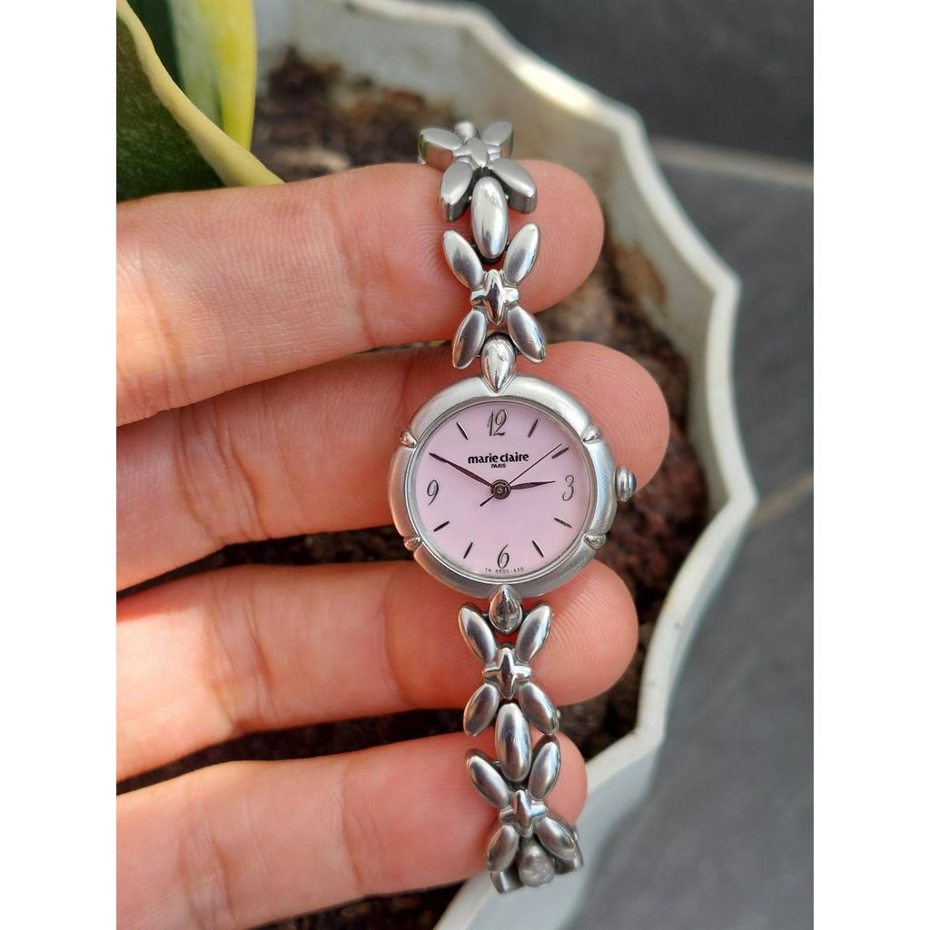 Đồng hồ nữ Marie Claire tròn kính saphia chạy pin hàng Si