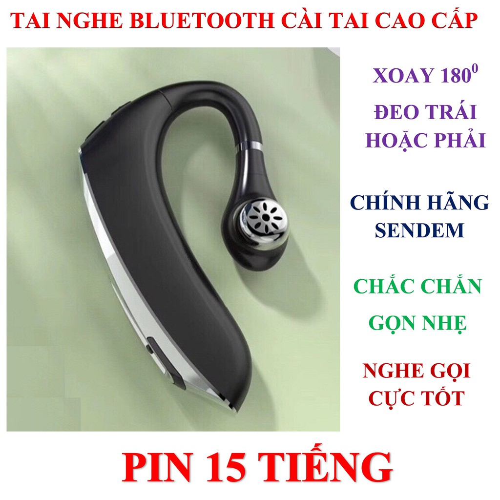 [PIN 15 TIẾNG] Tai nghe Bluetooth cài tai SENDEM E83 - Cao cấp - Dành cho doanh nhân - Hàng chính hãng