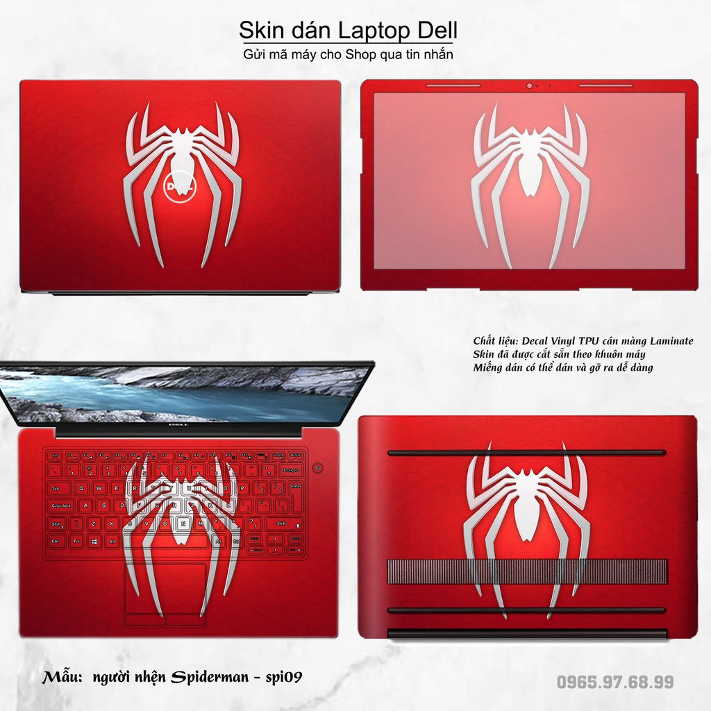 Skin dán Laptop Dell in hình người nhện Spiderman (inbox mã máy cho Shop)