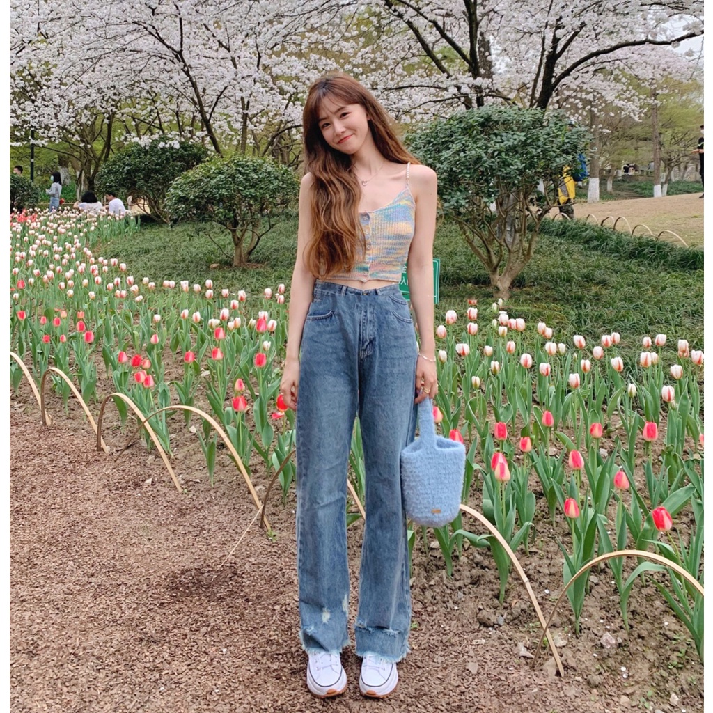 Porozi Áo hai dây croptop kiểu áo ống màu sắc thời trang phong cách Hàn Quốc cho nữ