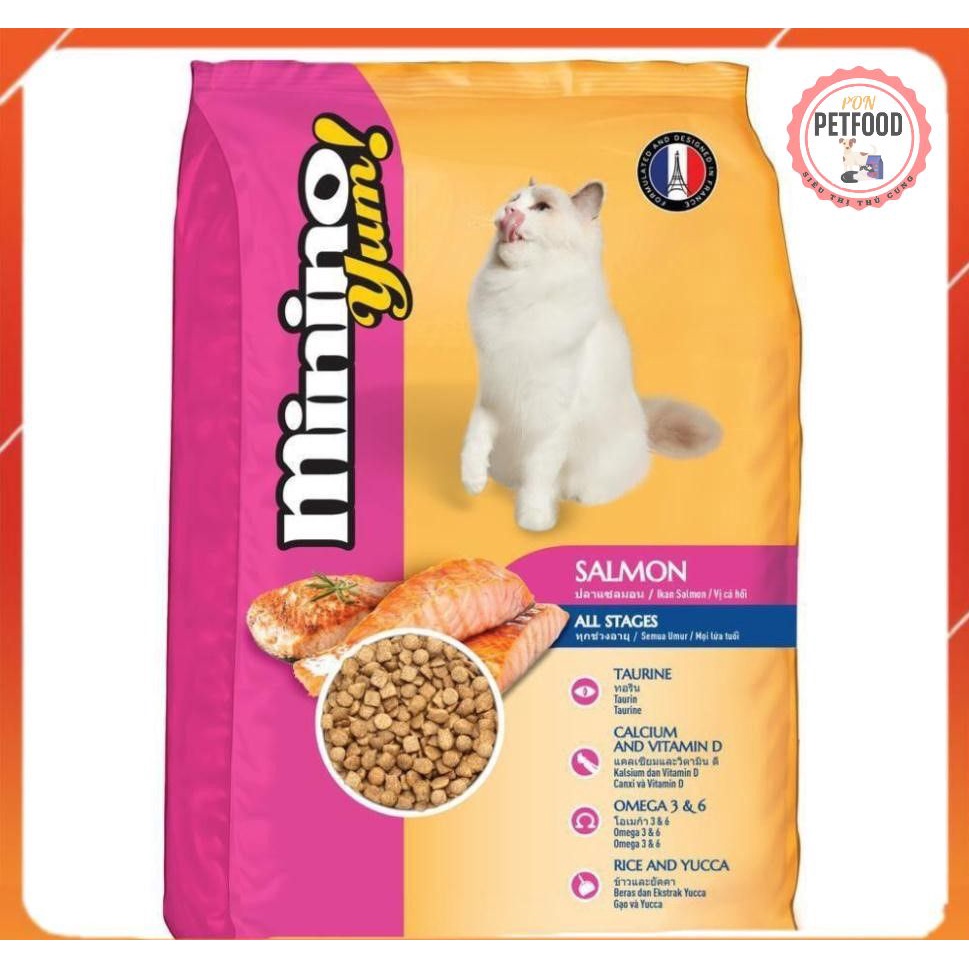 Thức ăn cho mèo Minino Yum Salmon 350gr/gói - Pôn PetShop