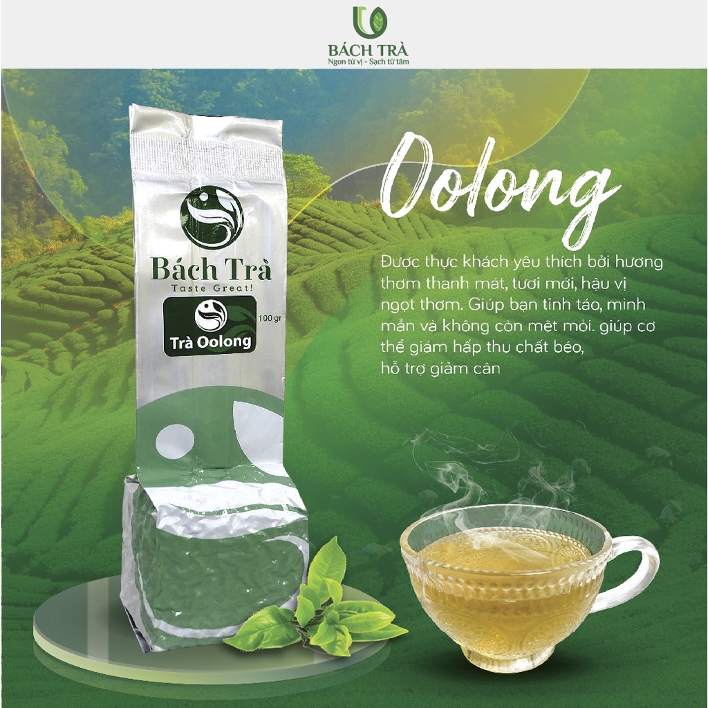 OoLong Trà - Trà xanh ô long bán lên men tiêu chuẩn Đài Loan - 100g