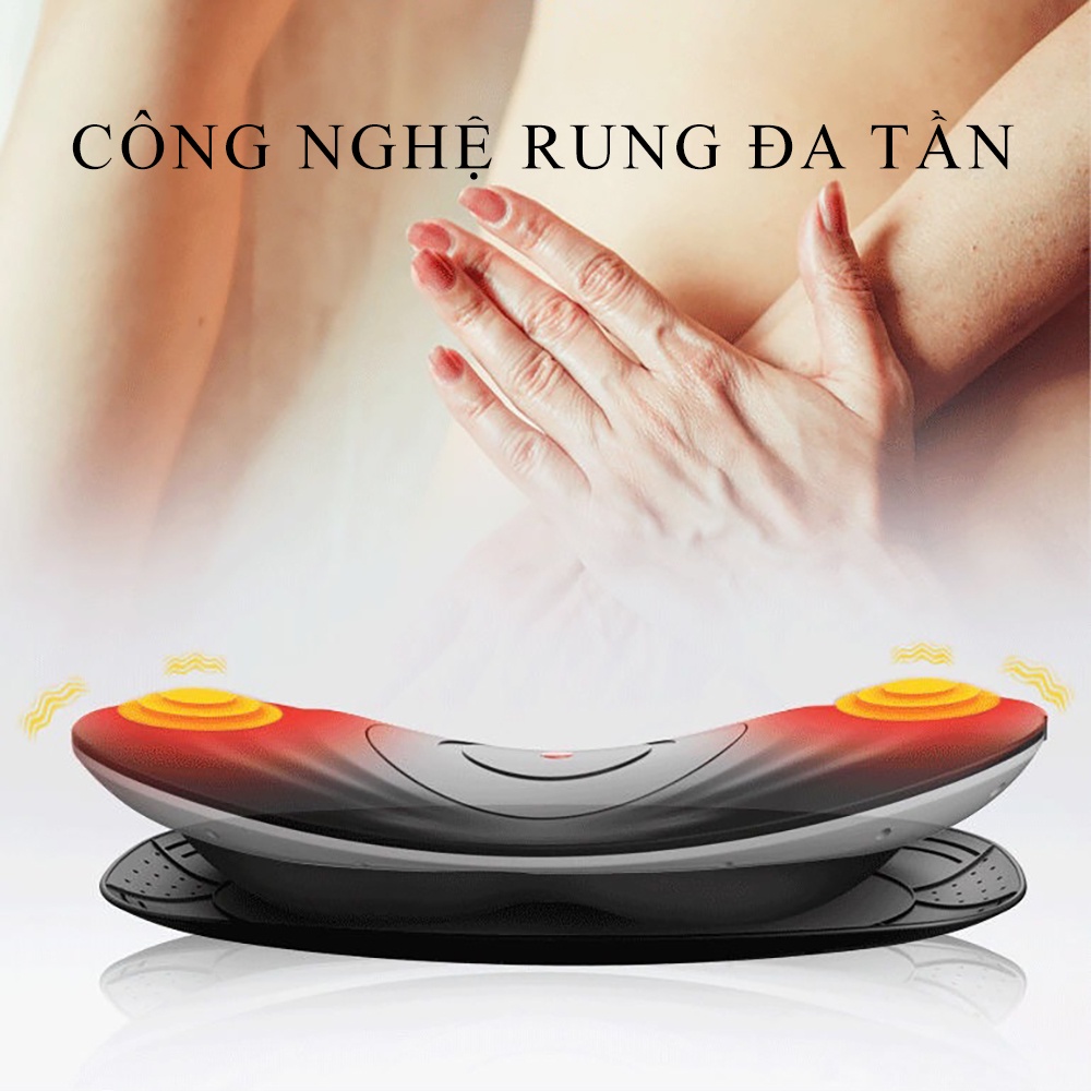 Máy massage lưng- máy mát xa lưng hỗ trợ phục hồi, giảm đau mỏi lưng eo cột sống- Tích hợp 4 chế độ, massage hồng ngoại