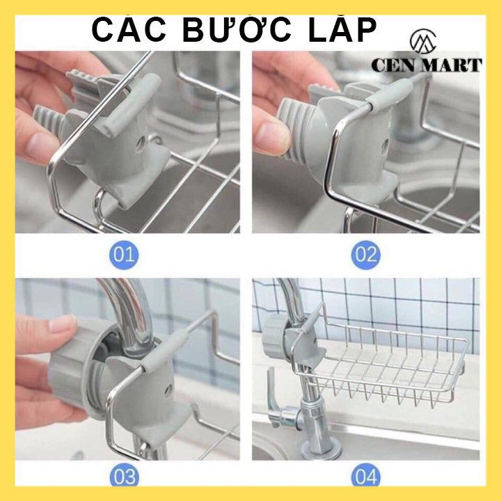 Giá Treo Vòi Đựng Đồ INOX Để Đồ Giẻ Rửa Chén Bát