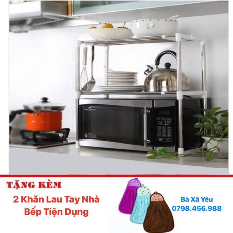 Kệ để lò vi sóng 2 tầng đa năng + 2 Khăn lau tay hình thú - BX1889