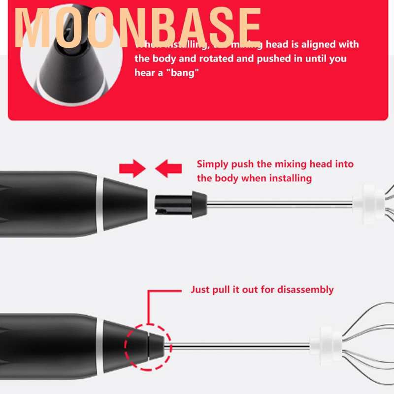 Máy đánh trứng điện Mini cổng USB có thể sạc lại Moonbase
