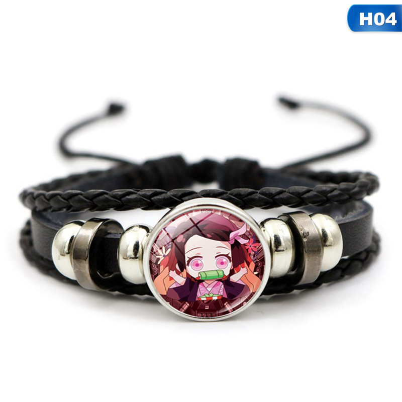 Vòng tay da nhiều lớp đính mặt kim loại thời trang