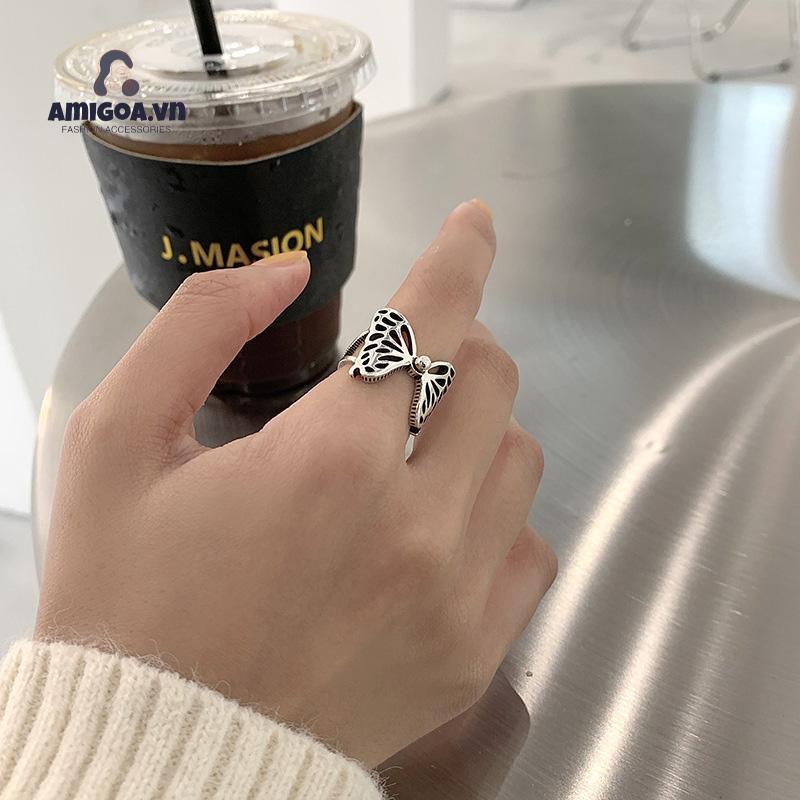 ✨✨Nhẫn hở hình bướm phong cách hip hop đường phố có thể điều chỉnh kích thước cho nữ