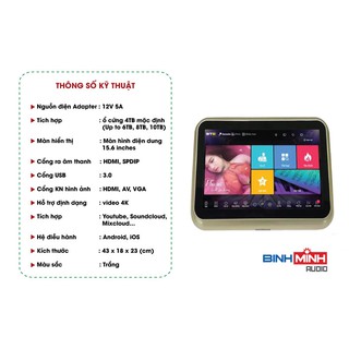 Đầu karaoke liền màn hình BTE V680