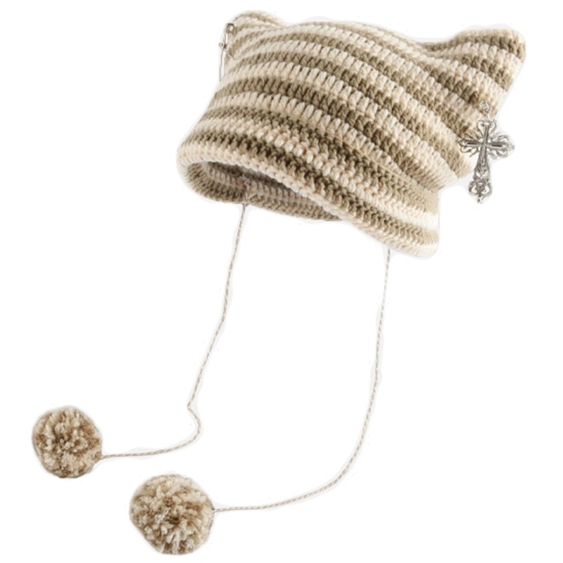 Mũ Len Beanie Đính Tai Mèo Ngộ Nghĩnh