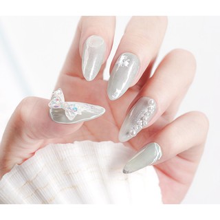 Set phụ Kiện Trang Trí Móng pha lê trong suốt  ( 1 set mix 10 nơ gấu)