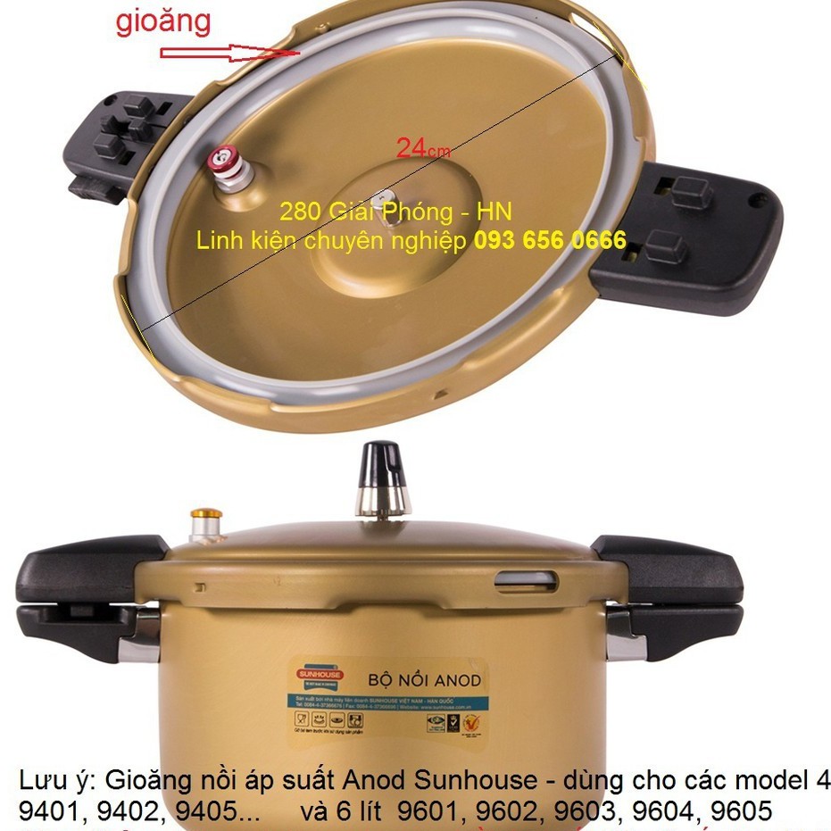 Gioăng nồi áp suất Anod Sunhouse SH9403  sh9402  sh9603  sh9604 sh9605