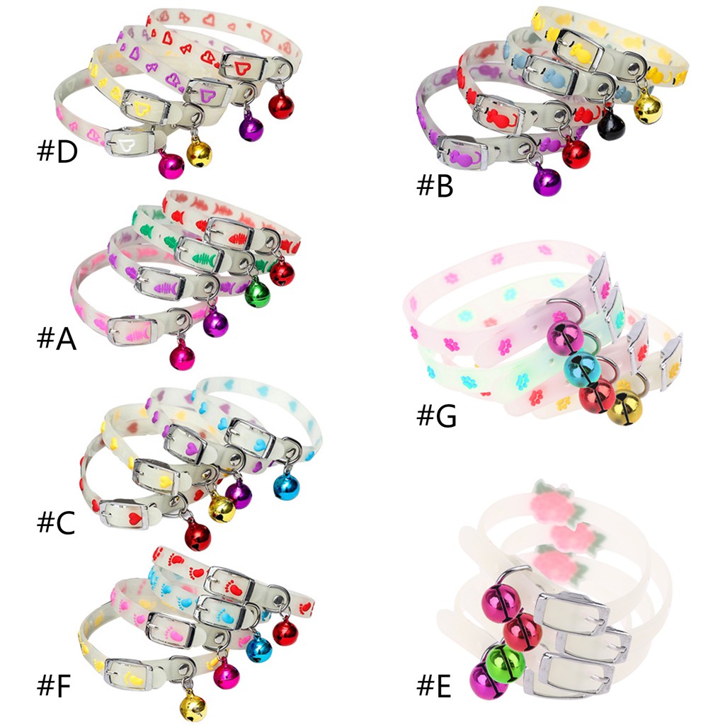 Vòng Cổ Phát Sáng Vào Ban Đêm Có Chuông Xinh Xắn Cho Thú Cưng