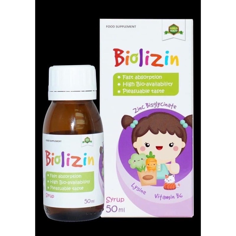 BIOLIZIN - Bổ sung Kẽm hữu cơ,Lysin,Vitamin B6, giúp bé ăn ngon, tăng đề kháng