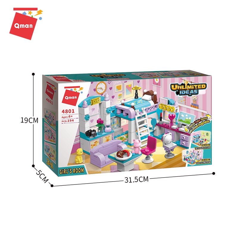 Đồ chơi lắp ghép  Phòng của bé gái :LEGO – QMAN 4801 gồm 194 chi tiết kèm sách hướng dẫn