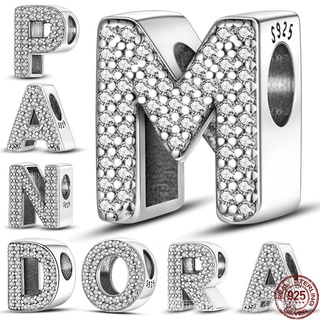 For Pandora bracelet charm jewelry 925 silver alphabet ABCD 26 alphabet bead charm women gift charm