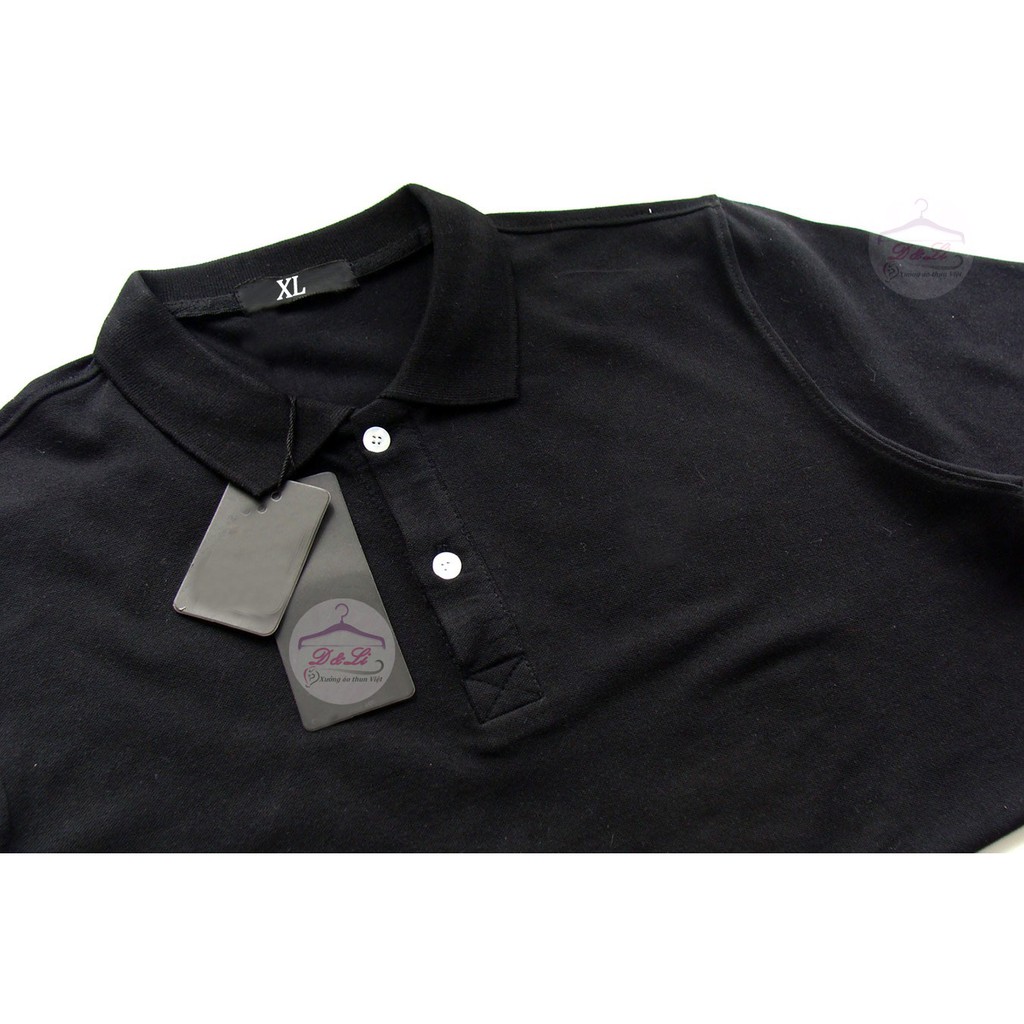 Áo thun POLO NỮ có cổ màu ĐEN size 42kg đến 65kg thun cá sấu cấp 100% cotton form chuẩn đẹp giá sỉ | BigBuy360 - bigbuy360.vn