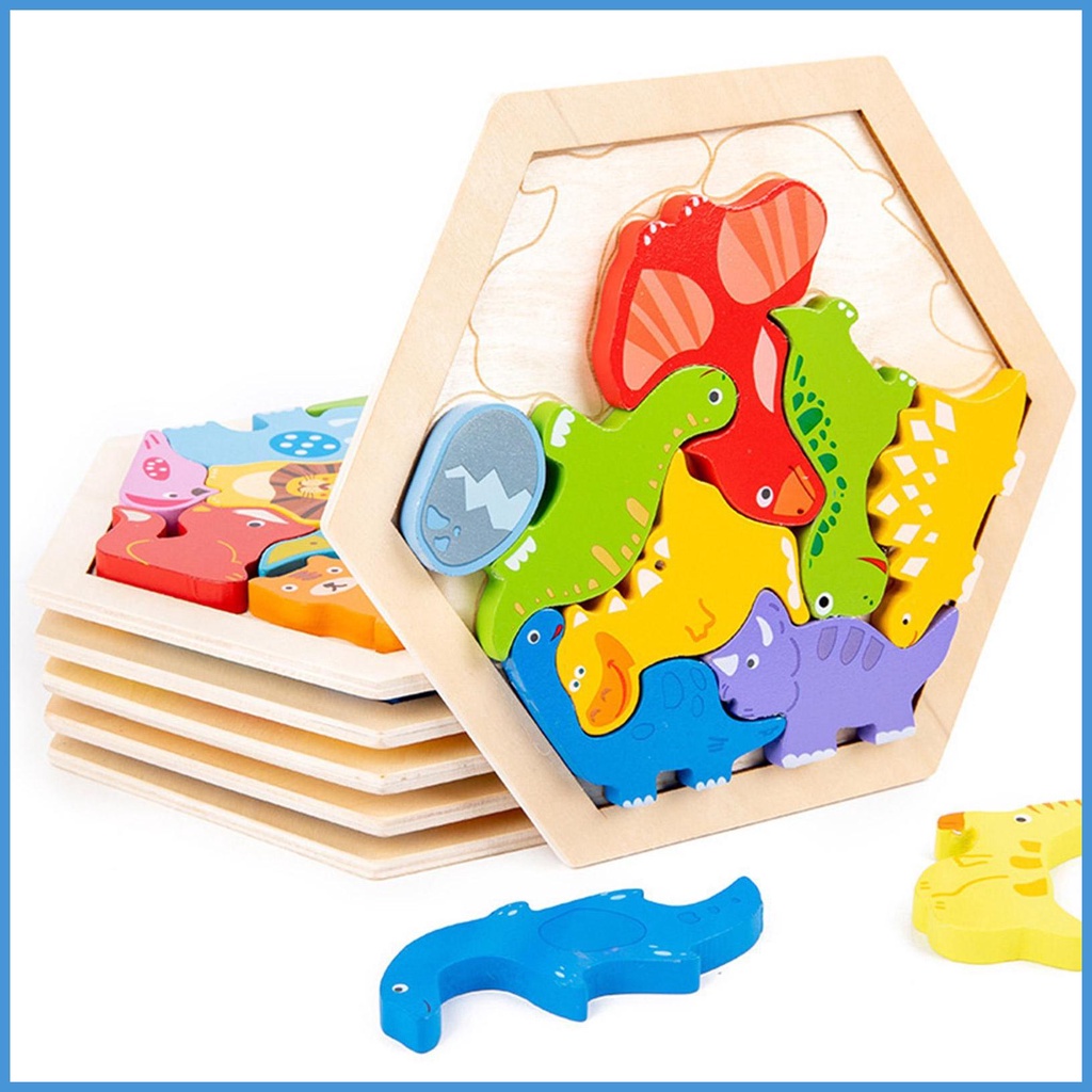 Bộ Đồ Chơi Xếp Hình Bằng Gỗ 3 Tuổi Phát Triển Trí Não Cho Bé