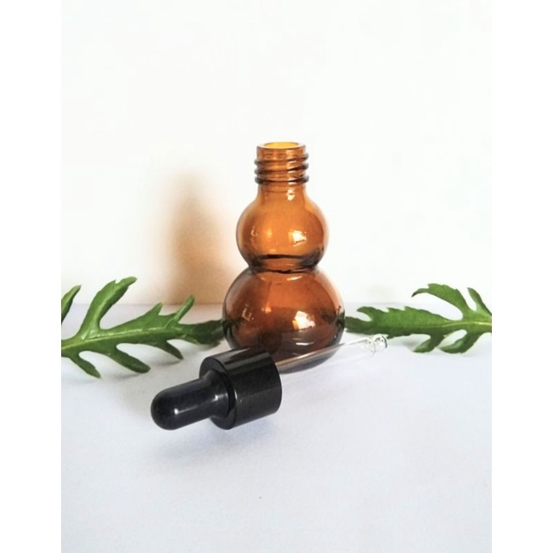 Chai lọ hồ lô thủy tinh nâu cao cấp 20ml dạng bóp nhỏ giọt làm quà biếu tặng kỷ niệm chiết đựng tinh dầu nước hoa