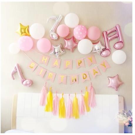 Set Bóng Trang Trí Sinh Nhật (Tặng kèm băng dính + bơm tay)