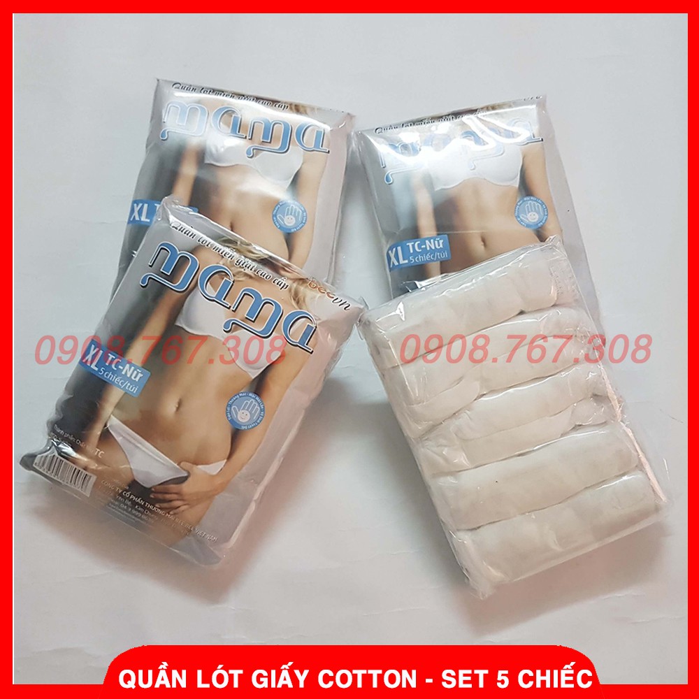 Set 5 Chiếc Quần Lót Giấy Cotton Tiện Lợi Cho Mẹ Sau Sinh