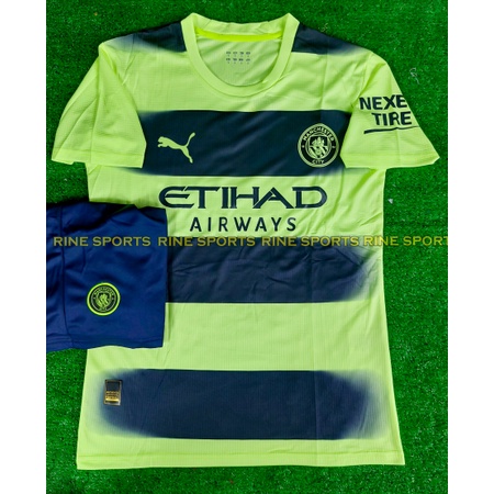 Bộ áo bóng đá Manchester City sân khách hàng Thailand 2022 – 2023 chuẩn thi đấu 99%