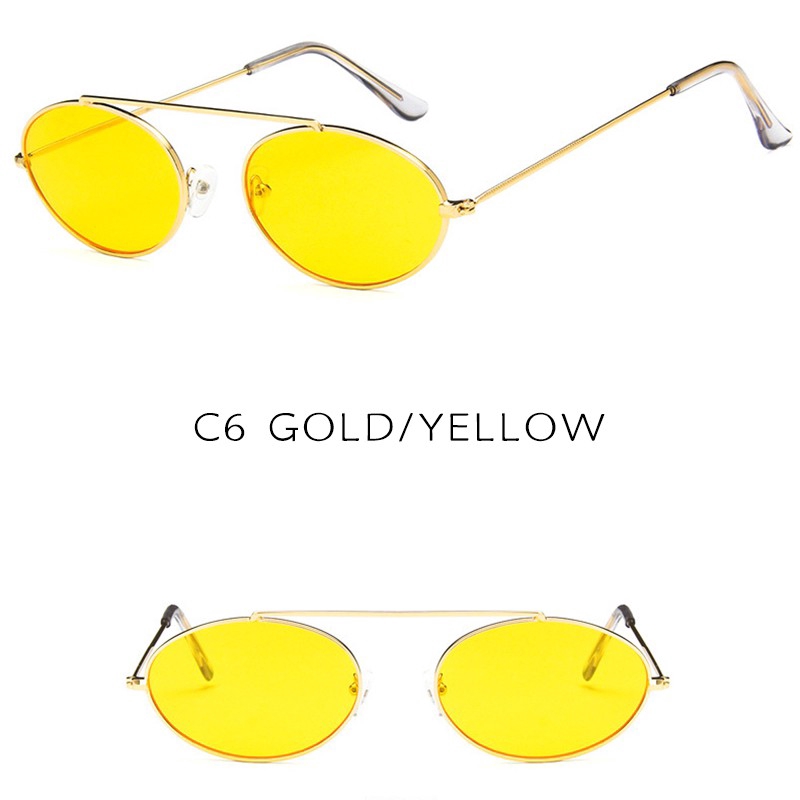 ✨READY STOCK✨Retro Cool Oval Metal Frame Small Sunglasses Women/Men UV400