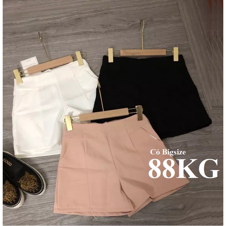 Quần Short nữ Lưng Cao, Có Bigsize 88KG, Vải Tuyết Mưa Dày Đẹp