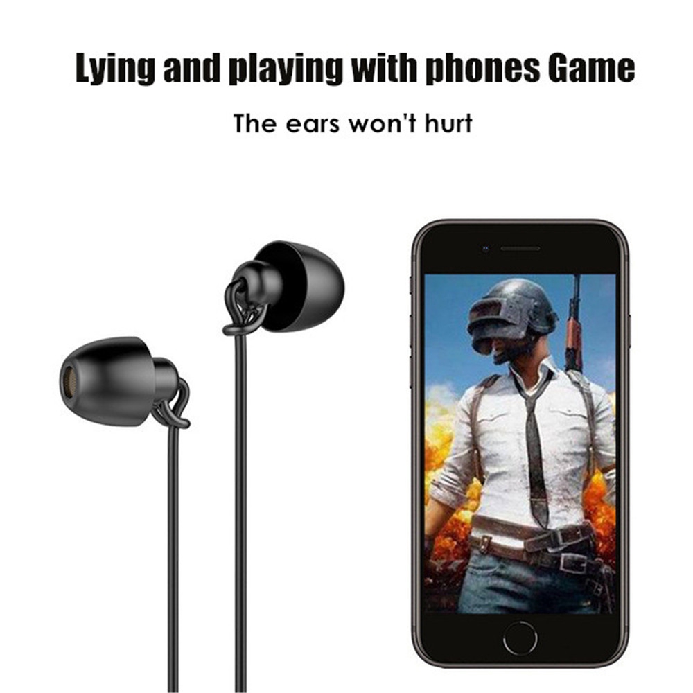 Tai Nghe Nhét Tai Có Dây Bằng Silicon Mềm Nhẹ Chống Ồn Kèm Mic Đầu Cắm 3.5mm Cho Điện Thoại / Máy Tính Bảng / Laptop