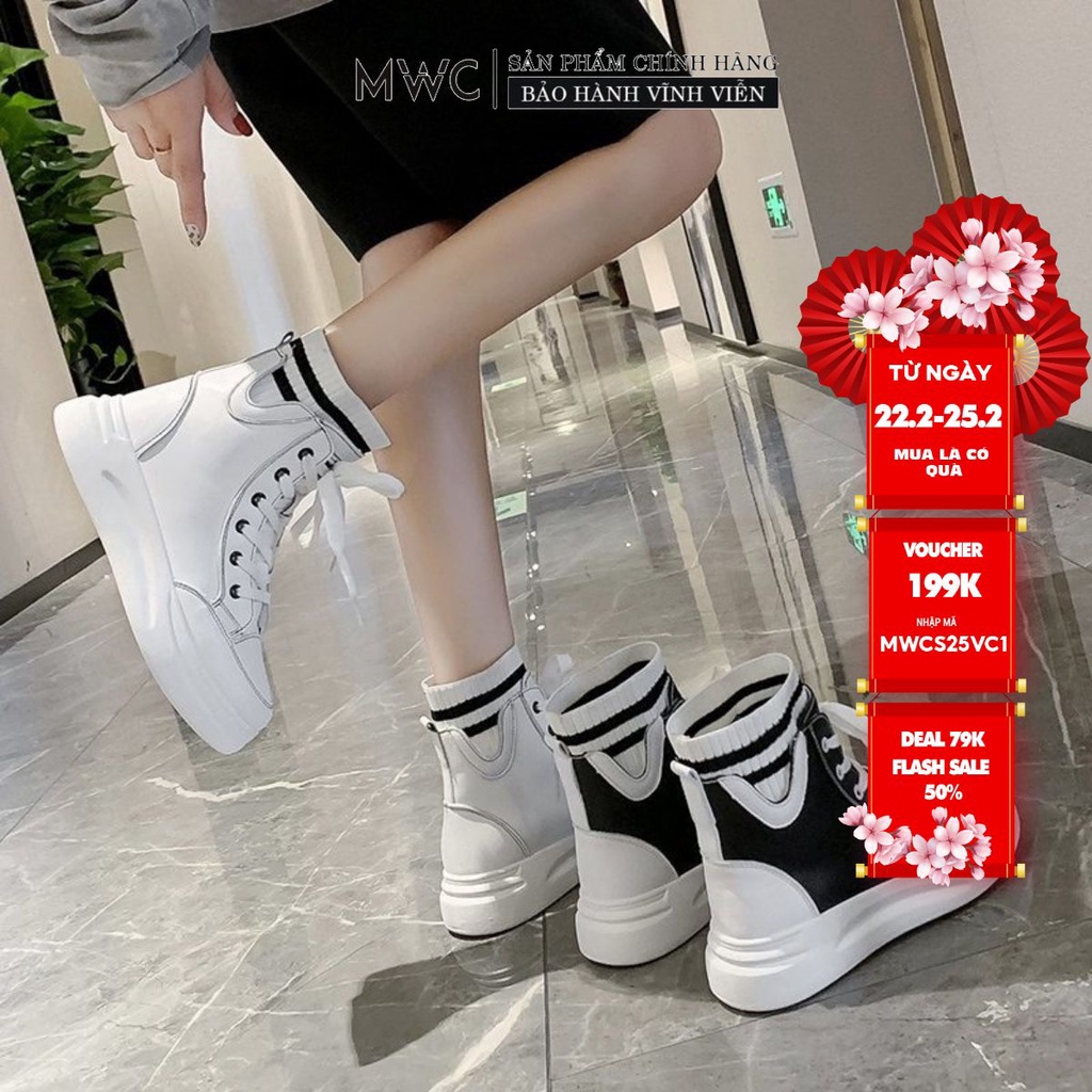 Giày Thể Thao Nữ thời trang MWC  giày sneaker cổ cao năng động cá tính NUTT- 0573