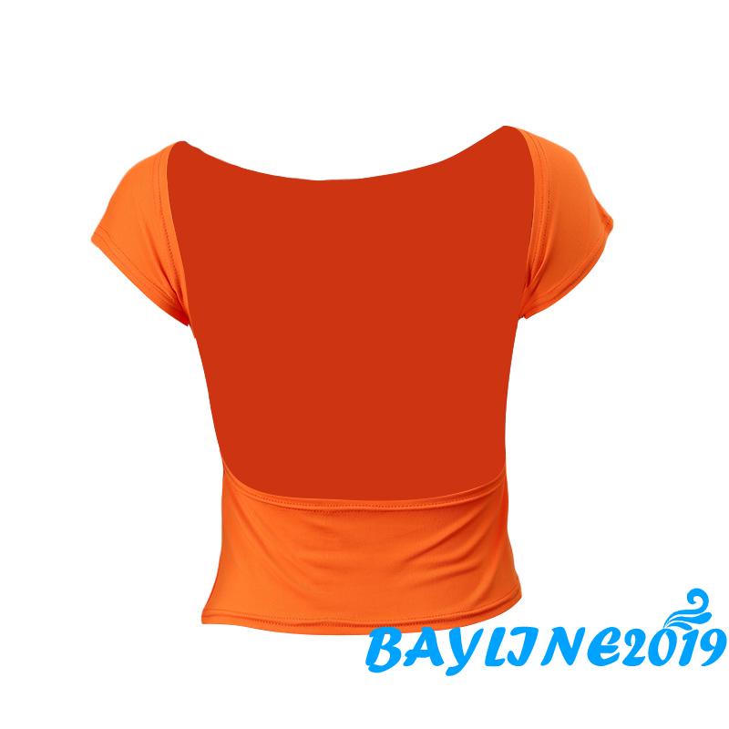 Áo Thun Crop Top Tay Ngắn Màu Trơn Hai Mặt Trước Sau Thời Trang Cho Nữ