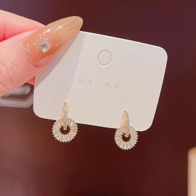 Bông tai tròn nhỏ pha lê cao cấp tinh xảo dành cho nữ - Mely VV39