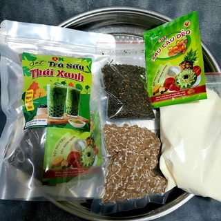 Set trà sữa thái xanh
