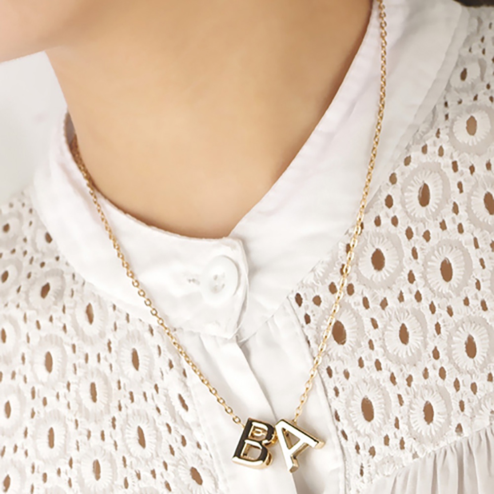 Dây chuyền hợp kim phối mặt hình chữ cái DIY cá tính