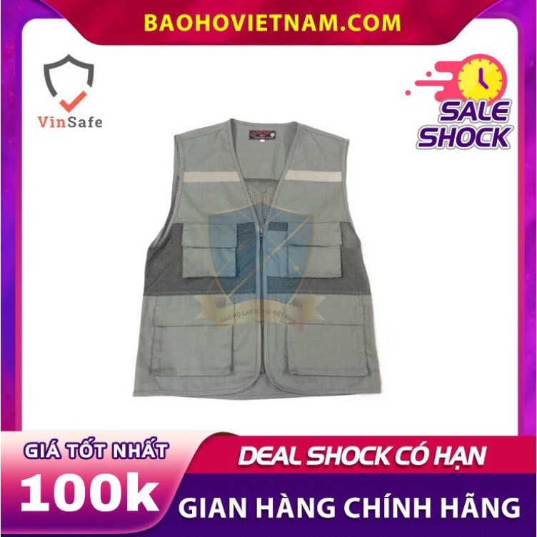 Áo gile phản quang có lưới 4 túi các màu