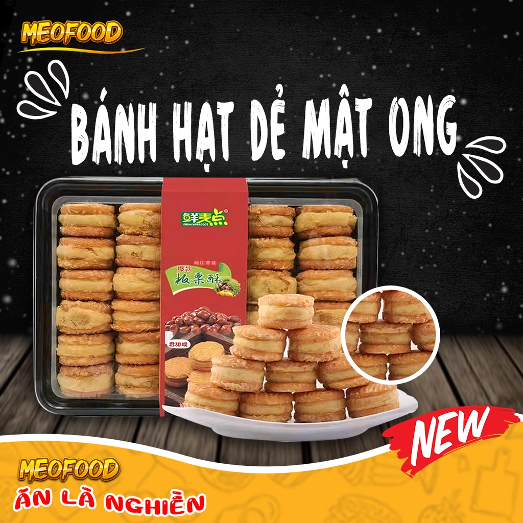 Bánh hạt dẻ mật ong đậu xanh ĐÀI LOAN hộp 500G 24 chiếc
