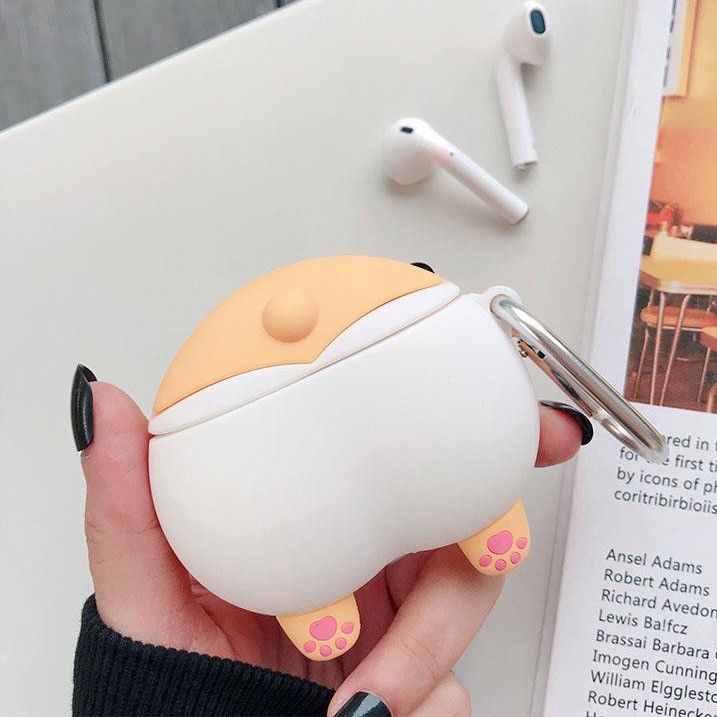 Ốp Case Bảo Vệ Hộp Đựng Tai Nghe Airpods 1/ 2 Hình Mông Chó Corgi Đáng Yêu