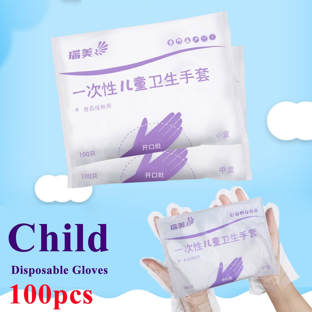 YIYU Set 100 găng tay sử dụng 1 lần đa năng cho trẻ em