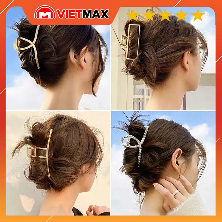 Kẹp Tóc - Cặp Tóc Càng Cua Kim Loại Vàng  Phong Cách Hàn Quốc