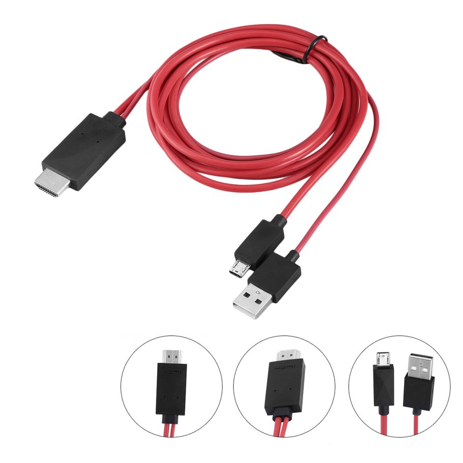 (110) Dây Cáp Chuyển Đổi Từ Mhl Micro Usb Sang Hdmi Với 11 Pin Cho Samsung Galaxy S1-4 Note1 Đến 4