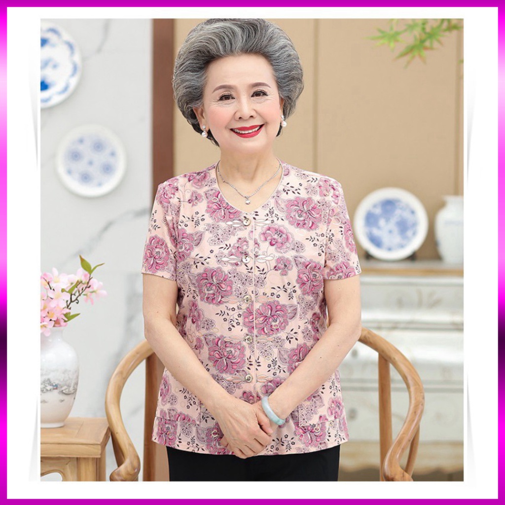 BỘ QUẦN ÁO CHO NGƯỜI GIÀ G8KA0168 ( hoa mai già)
